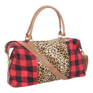 Duffle bag/tote  Buffalo Plaid Red/black/Leo